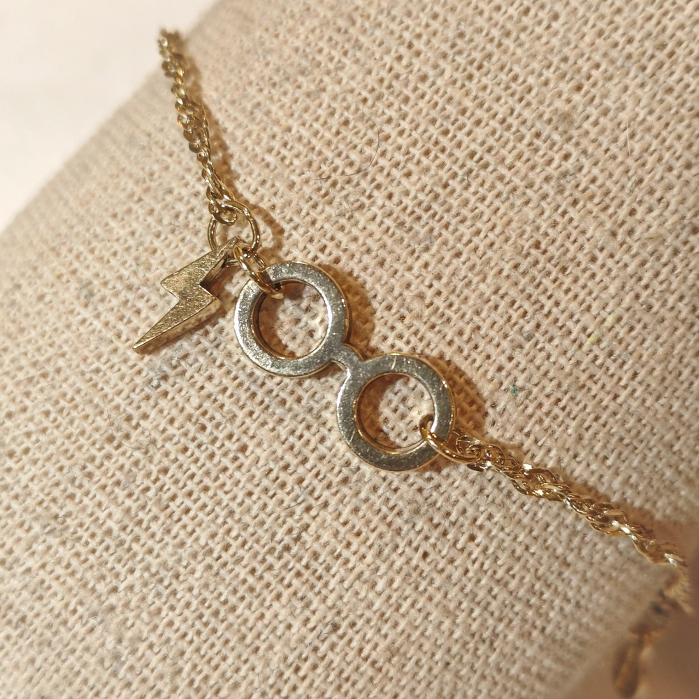 Alex & Ani Harry Potter Glasses 14k Gold Plated 925 Sterling Silver Bracelet